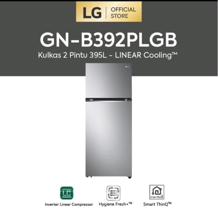 [Baru] Kulkas Lg 2 Pintu Gnb392Plgb Inverter Gn-B392Plgb Gnb392 Diskon