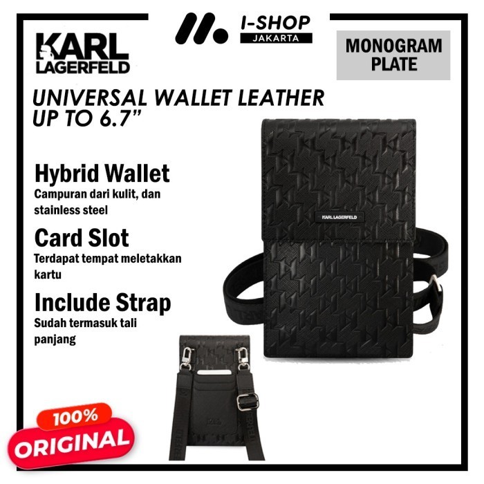 ✅New Wallet Hp 6.7 Universal Karl Lagerfeld Tas Mini Strap Wanita Pria Pu Terbaru