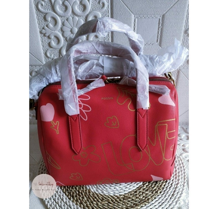 ✅New Tas Wanita F O S S I L Sydney Satchel Love Red Berkualitas
