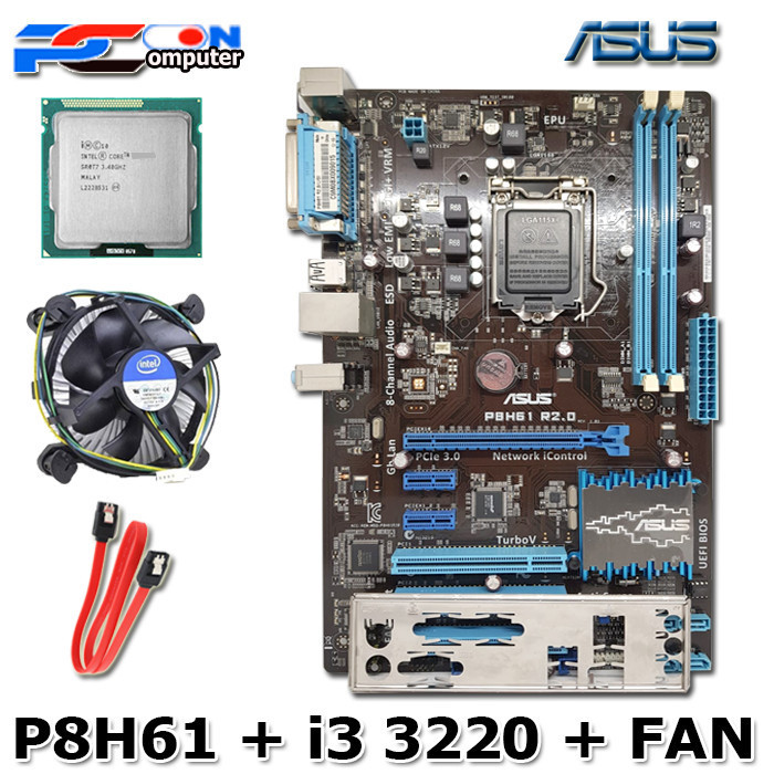 Mainboard Mobo Intel LGA Ddr3 1155 ATX plus Core i3/ Paket Mobo 1155
