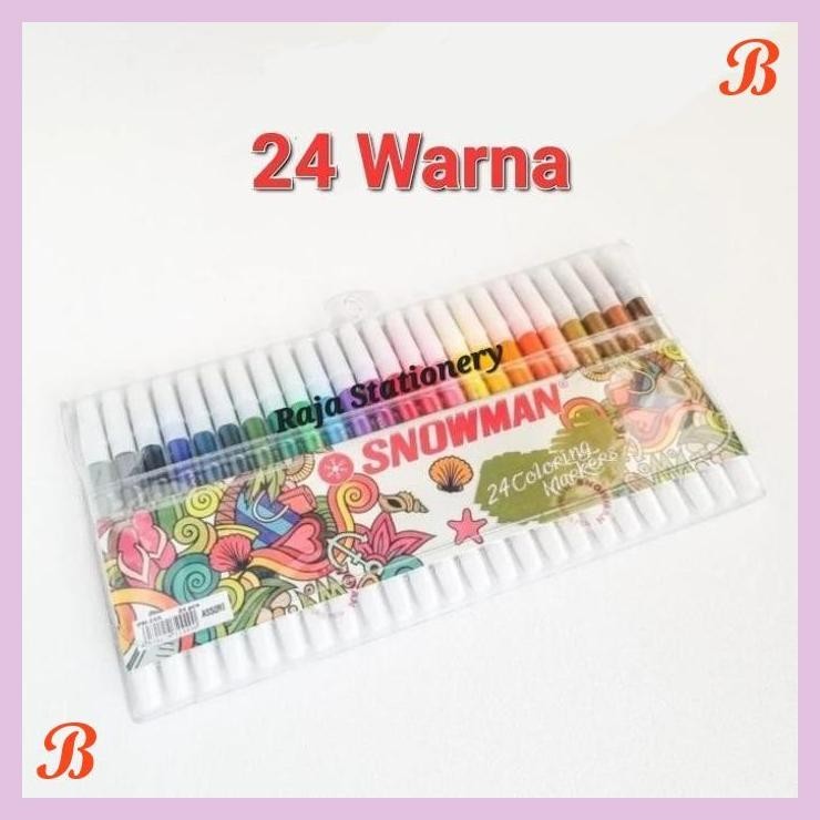 

| KG | SNOWMAN COLOURING MARKER SPIDOL SNOWMAN 24 WARNA PW-24A PW24A [12SET]