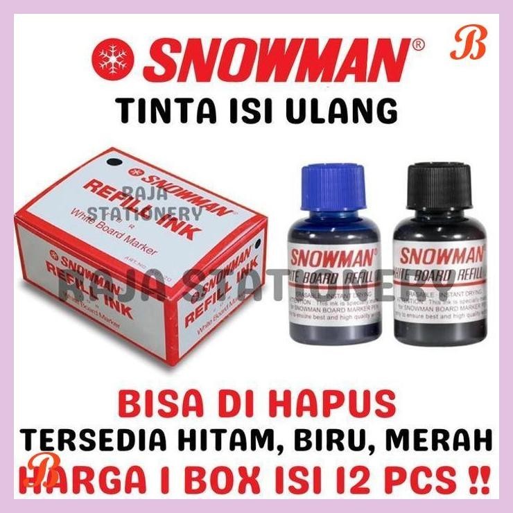 

| KG | SNOWMAN REFILL WHITEBOARD MARKER ISI TINTA SPIDOL SNOWMAN [12PCS]