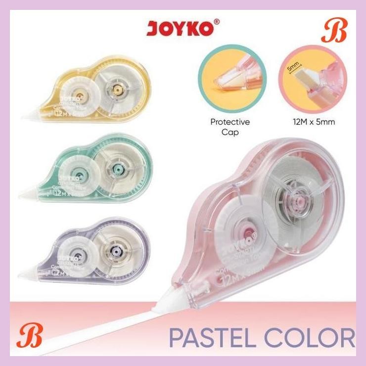 

| KG | JOYKO CORRECTION TAPE 12M TIPEX KERTAS JOYKO CT-522 PASTEL [12PCS]