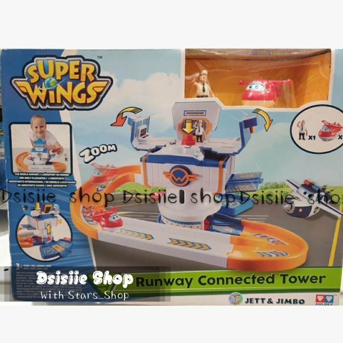 [Original] Super Wings Runway Connected Tower Original Auldey / Mainan Track Anak Berkualitas