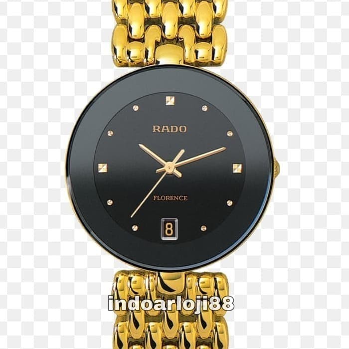 ✅New Rado R48793154 Florence Black Dial Gold-Tone Stainless Steel Original Terbatas