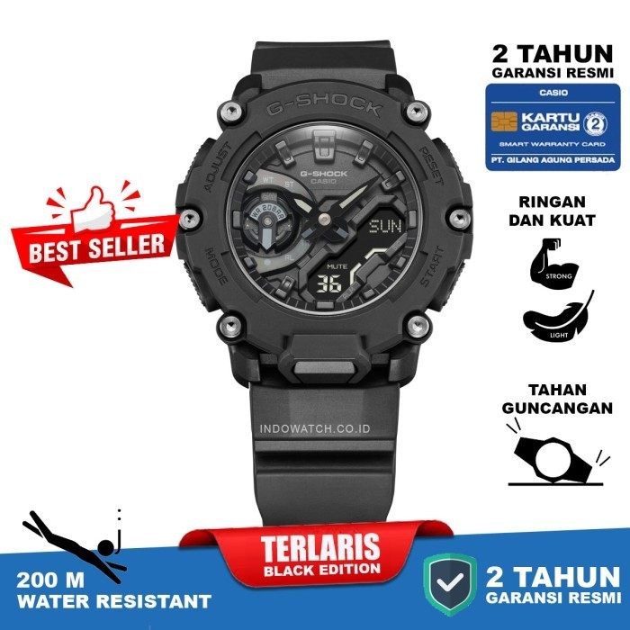 ✅New Casio G-Shock Carbon Core Ga-2200Bb-1A  Garansi Resmi Pt Gap Limited
