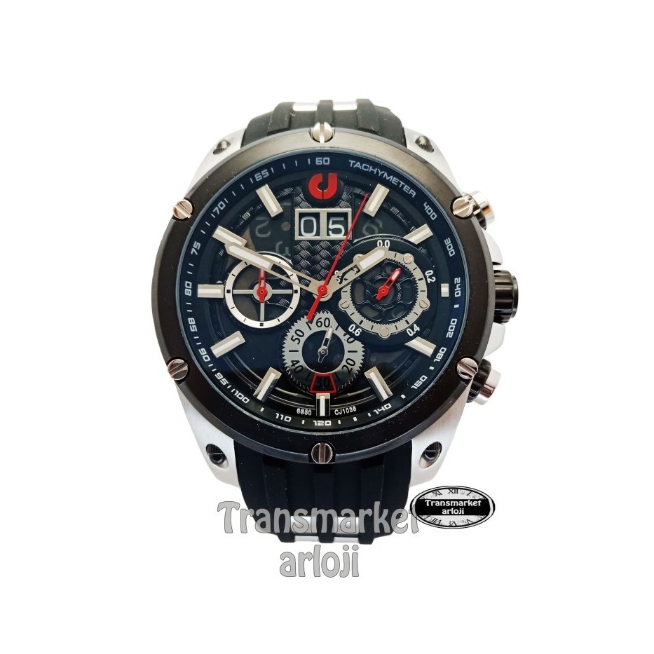 ✅New Ori Jam Tangan Pria Charles Jourdan Cj1036-1332C Silver Hitam Original Terbatas