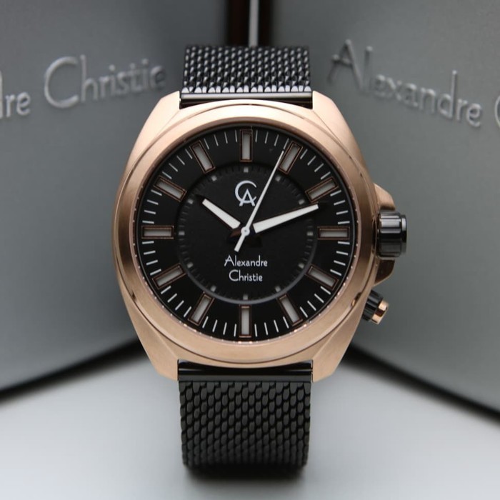✅New Alexandre Christie Ac 8631 Mh Rosegold Black Berkualitas