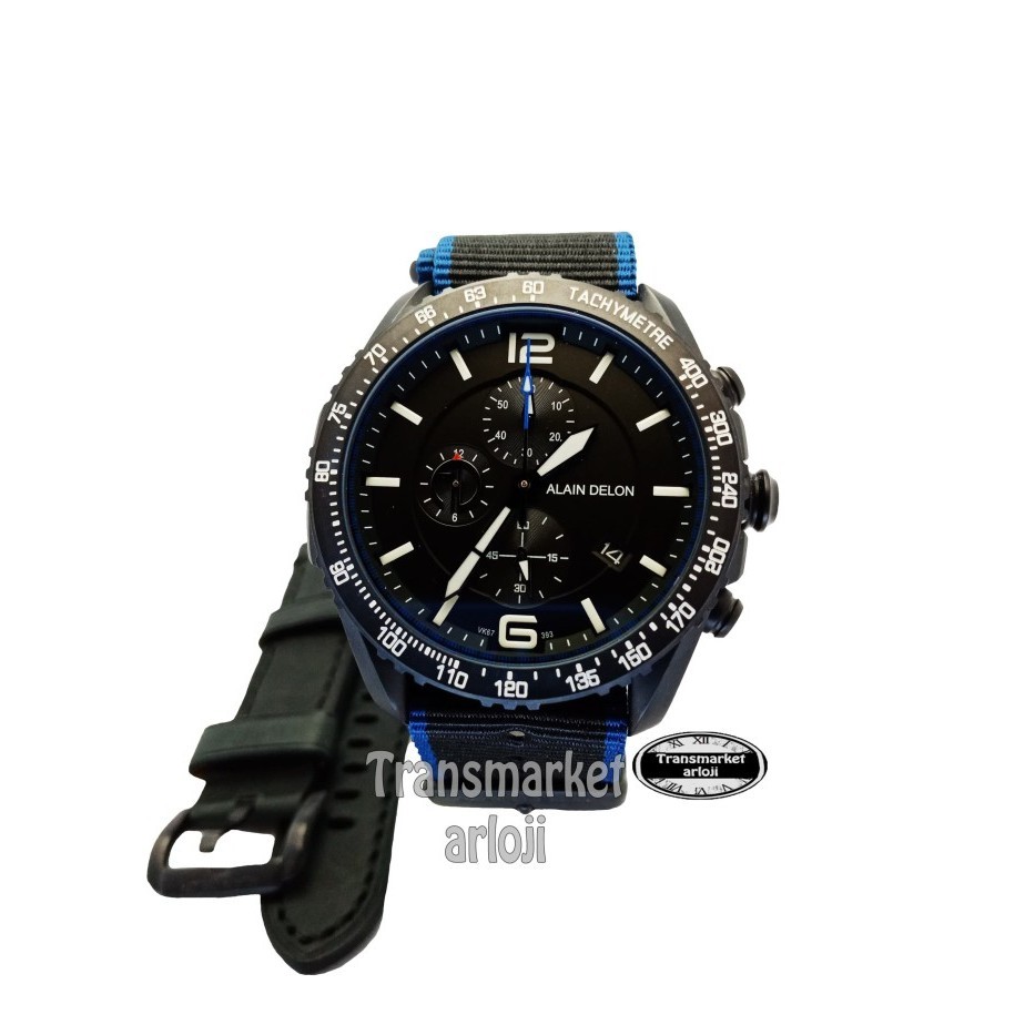 ✅New Jam Tangan Pria Alain Delon Ad393-1735Le Super-Luminova Hitam Original Terbaru