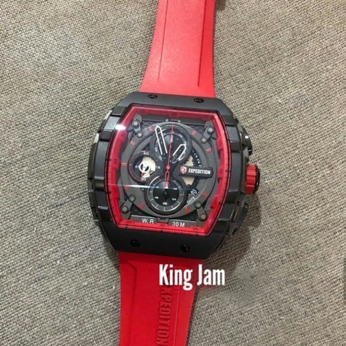 ✅New Ori Jam Tangan Pria Expedition E 6782/ E6782/ 6782 Rubber Red Terbatas
