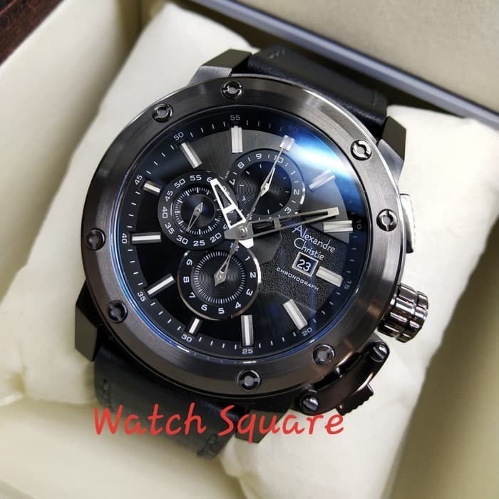 ✅New Ori Jam Tangan Pria Original Alexandre Christie Ac6519 Black Terbatas