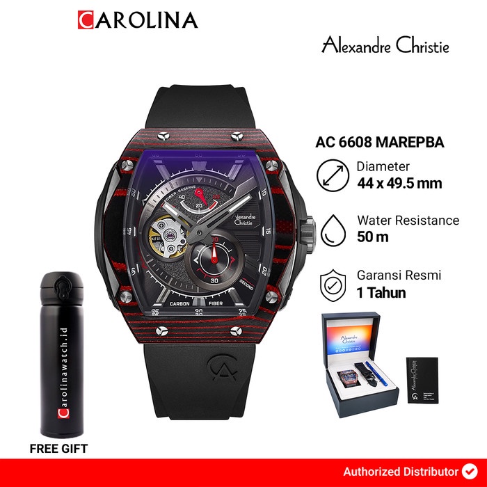 ✅Ori Jam Tangan Pria Alexandre Christie Chronograph Ac 6608 Marepba Black Limited