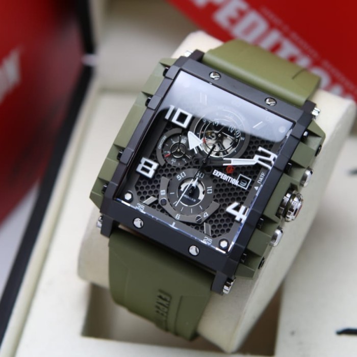 ✅Ori Jam Tangan Pria Expedition E6757 E 6757 Black Green Original Terbatas