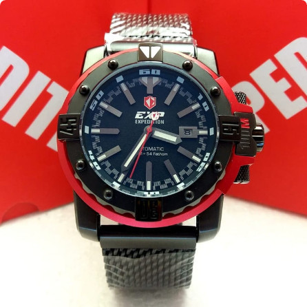 ✅New Ori Expedition E302 / 302 - Jam Tangan Pria Original - Black Red Limited