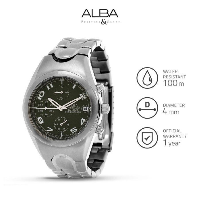 ✅Ready Jam Tangan Pria Alba Quartz Stainless Steel Ajn085 Original Limited