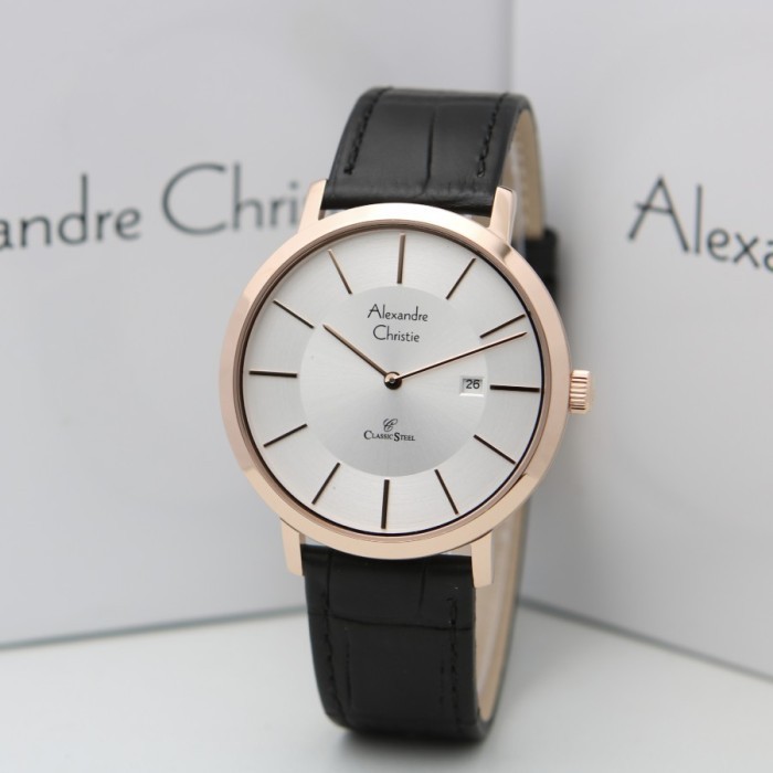 ✅Original Alexandre Christie Ac 8599 Rosegold White Pria. Garansi Resmi 1Tahun Berkualitas