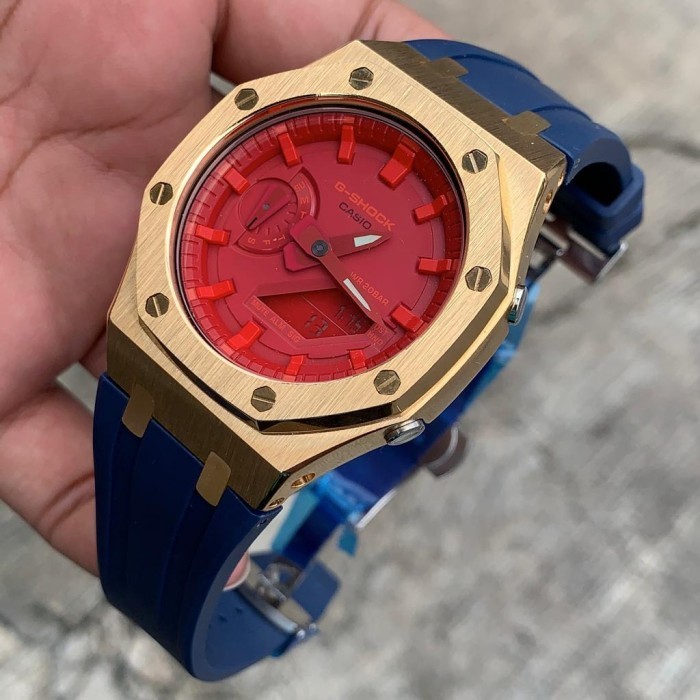 ✅Original Casio G-Shock Ga-2100 Steel Gold Original 4Adr Custom Terbaru