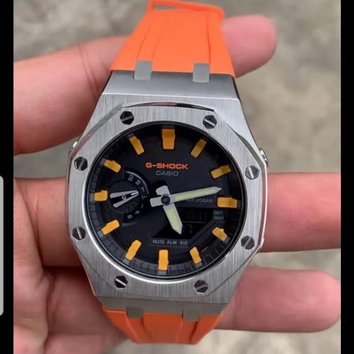 ✅Original Jam Casio Gshock Ga-2100 Ga 2100 Original Orange Rubber Berkualitas