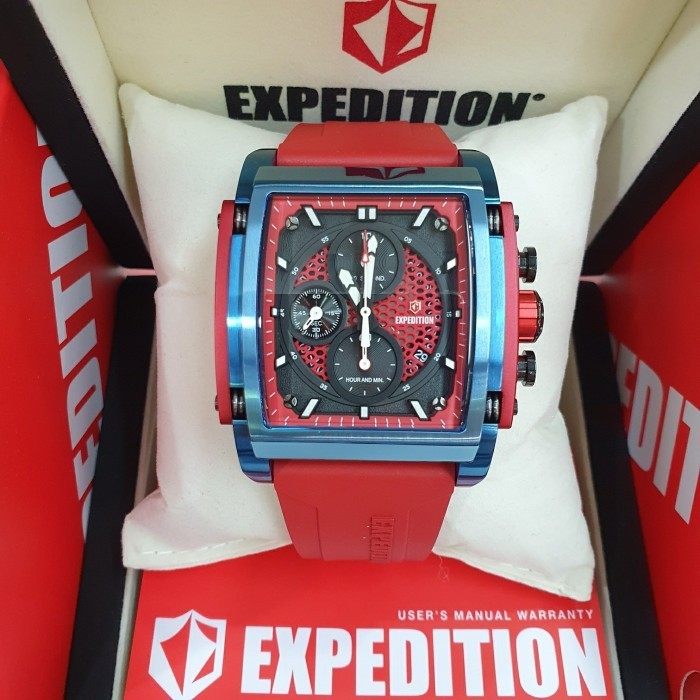 ✅Ready Jam Tangan Pria Expedition E6798M - Blue Red Diskon