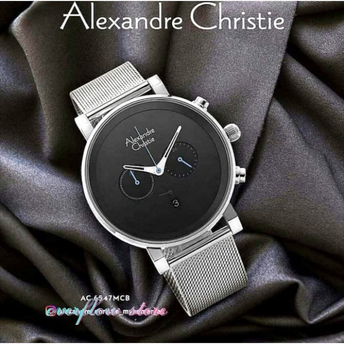 ✅Original Jam Tangan Pria Alexandre Christie Ac 6547 Original - Silver Black Diskon
