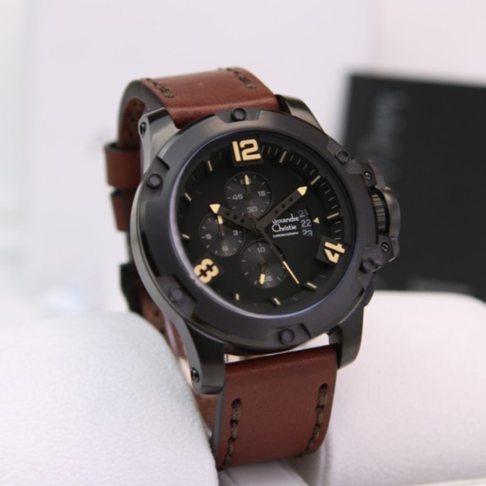 ✅Ready Alexandre Christie Ac 6295 Black Brown Ac6295 Pria OriginalLeather Limited