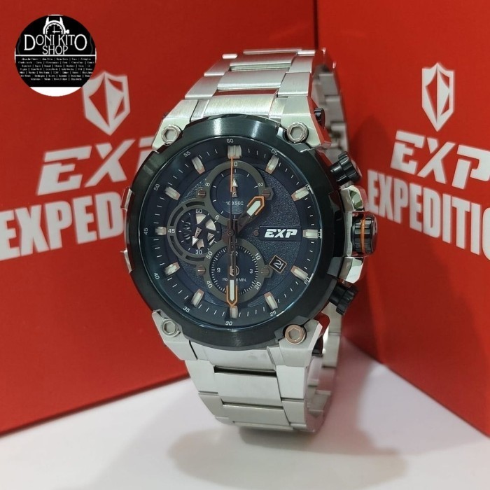 ✅Original Jam Tangan Pria Expedition E 6841 Original E6841 Silver Black Blue New Terbaru