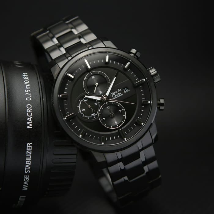✅Ready Alexandre Christie Ac 6323 Mcbipba Full Black Jam Pria Original Berkualitas