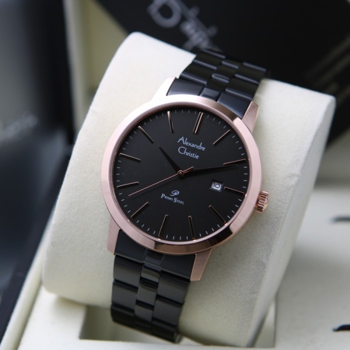 ✅Original Jam Tangan Pria Alexandre Christie 1007 Ac1007 Rosegold Black Original Terbaru