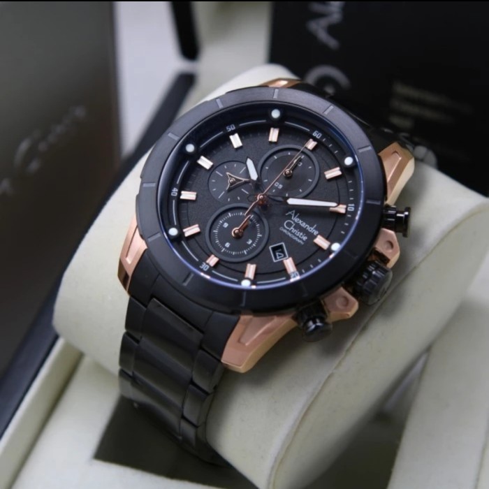 ✅Ready Alexandre Christie Ac 6522 Mc Rosegold Black Original Terbaru