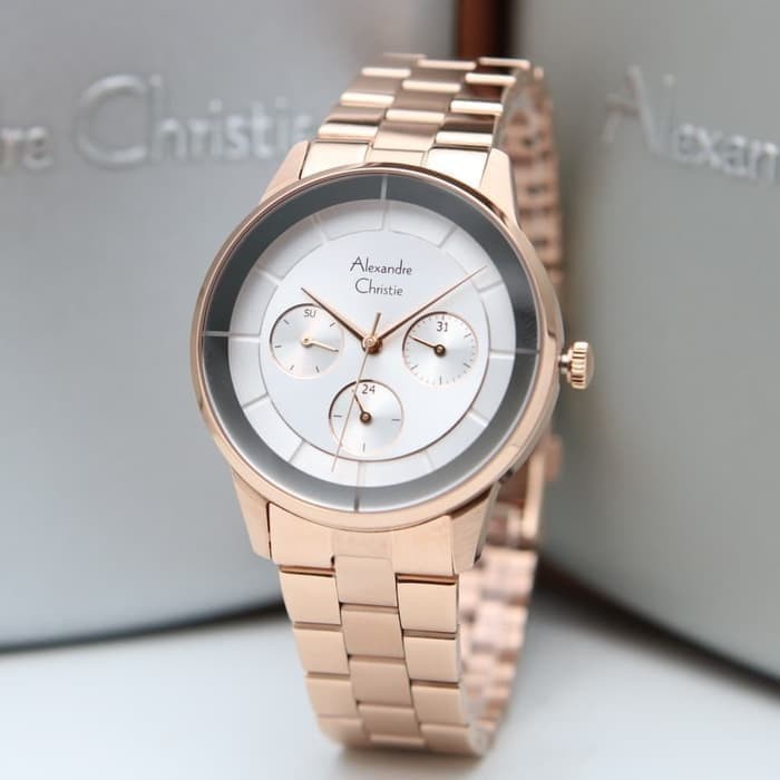 ✅Sale Alexandre Christie Ac 2714 / Ac 2714Bf Rosegold White OriginalGaransi Diskon