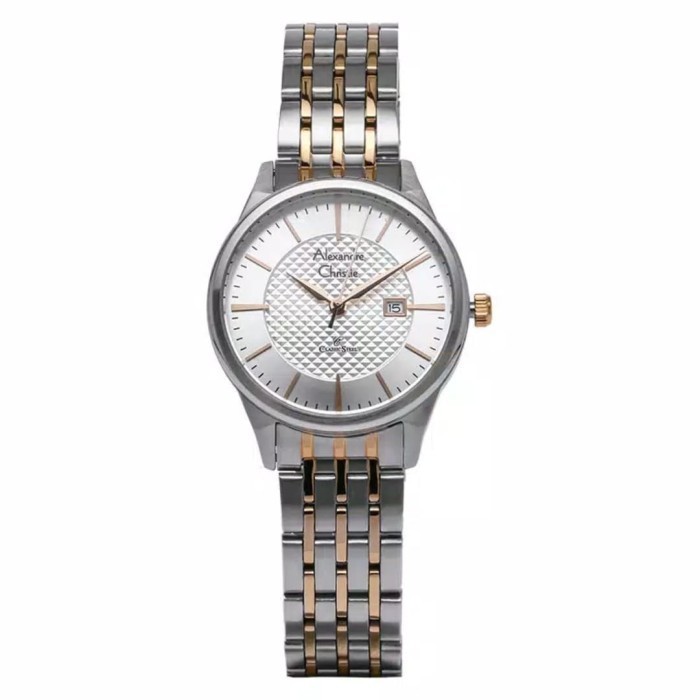 ✅Termurah Alexander Christie 8453Ld Silver Dial Two-Tone Ladies Watch Terbatas