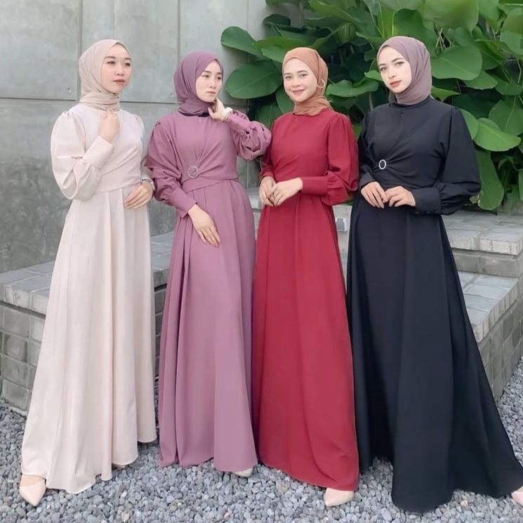 Cuci Gudang  Gamis Gamis O'Ring Oring Ibu Hamil Gamis Anti Panas Dress Panjang Muslimah Gamis Bahan 