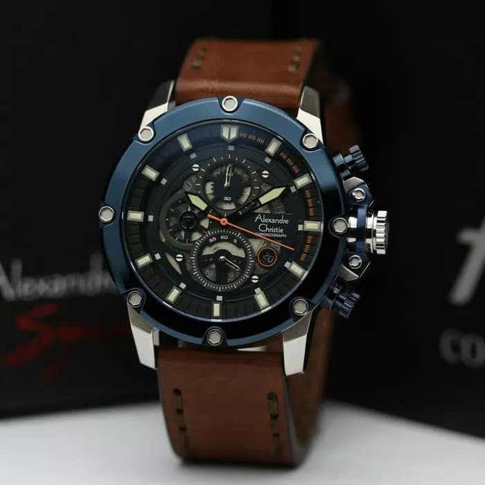✅Ready Alexandre Christie Pria Ac 6416 Silver Blue Brown Original Terbaru