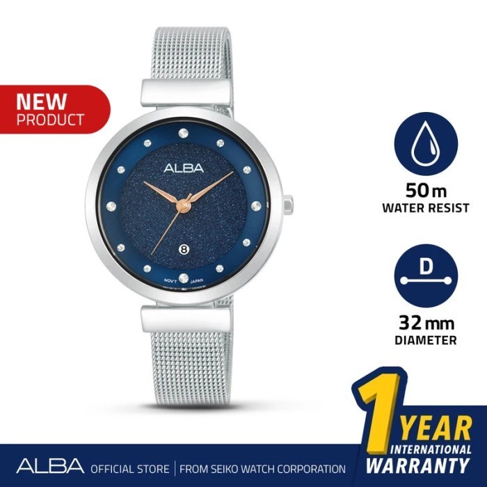✨Baru Jam Tangan Wanita Alba Ah7Ca3 Rantai Pasir Silver Quartz Original Limited