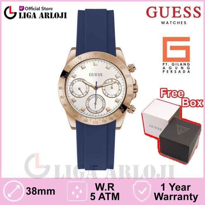 ✨Baru Guess Watches Gw0315L2 Original Eclipse Jam Tangan Wanita Blue Karet Terbatas