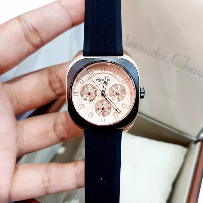 ✨Baru Jam Tangan Wanita Alexandre Christie Original Ac2990 Black Rosegold Berkualitas