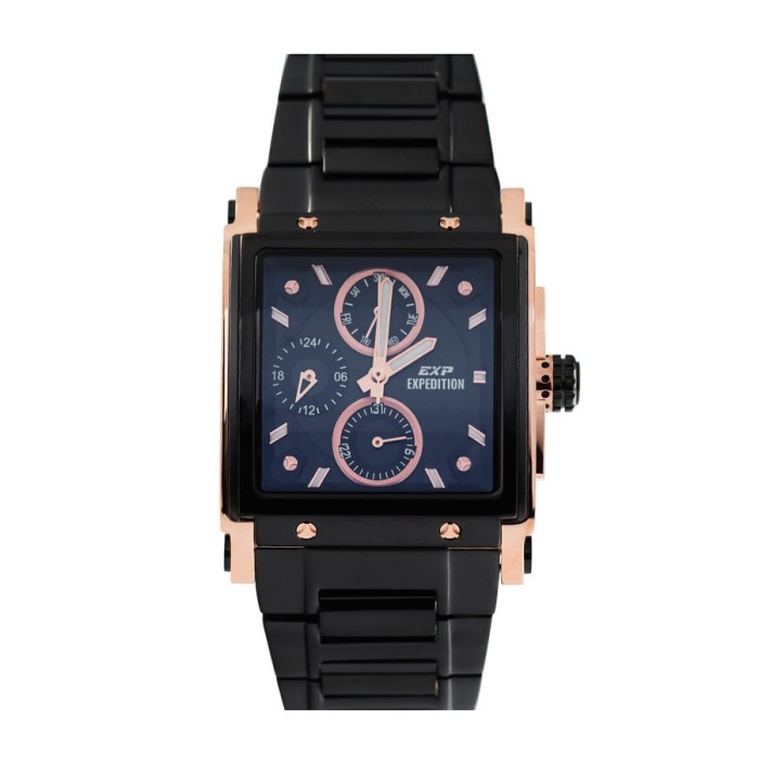 ✨Baru Jam Tangan Expedition Wanita E6731 / 6731 Original - Black Rosegold Berkualitas