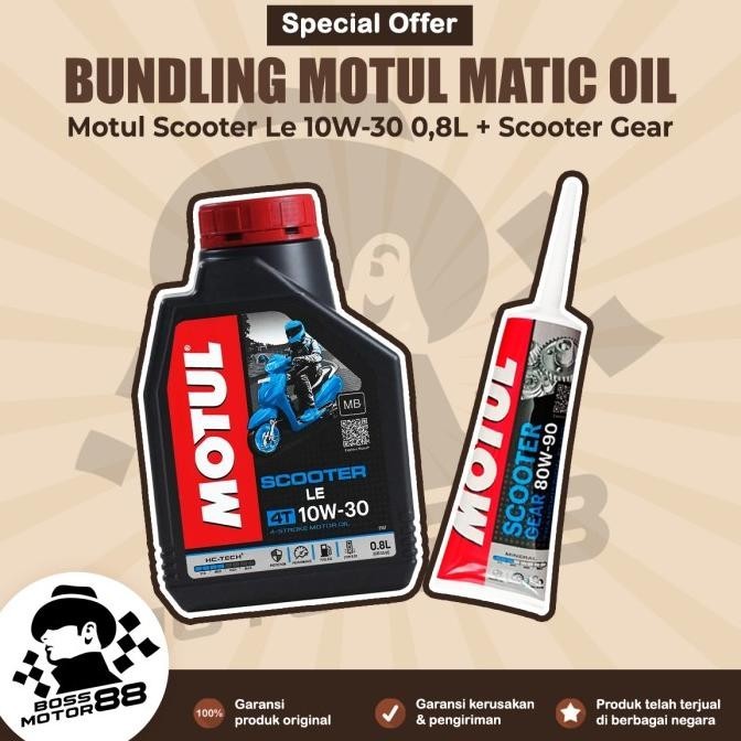 Paket Motul Scooter Le 800ml + Oli Gardan 120ml - Oli Motor Matic Ori