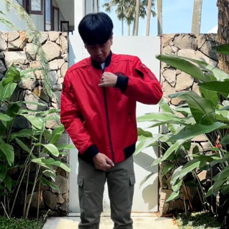 Jacket Bomber Pria Motor Keren Zarghami Mgee Cross C014 Red