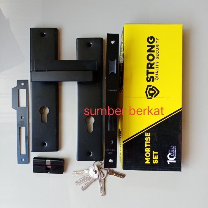 Handle pintu hitam set / handle pintu rumah besar hitam komplit