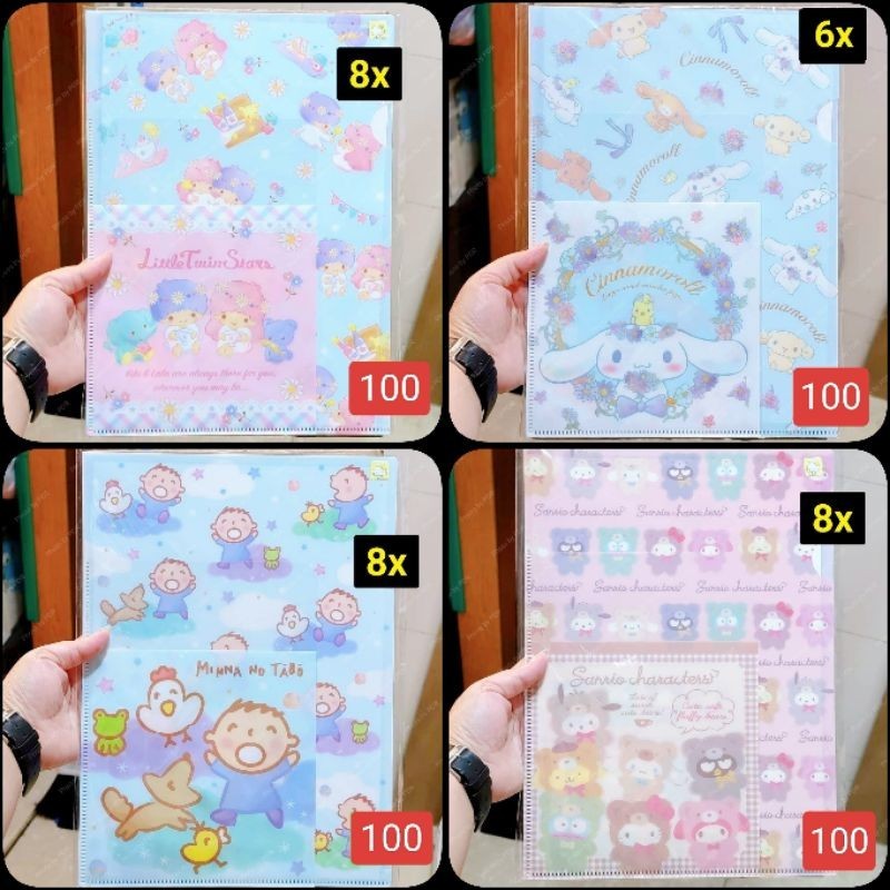 

Map Clear File Folder Dokumen A4 2 Layers Sanrio Karakter Little Twin Stars, Cinnamoroll, Minna No Tabo, Mix Characters