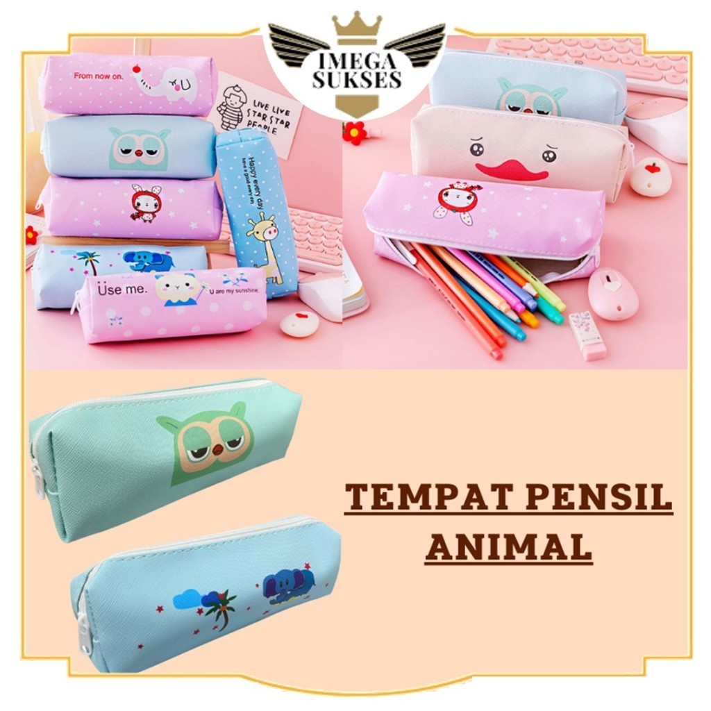 

PHG - Kotak Pensil Serbaguna Motif Animal Dompet pouch Tempat Pensil Pulpen Karakter Hewan Lucu make up kosmetik wanita