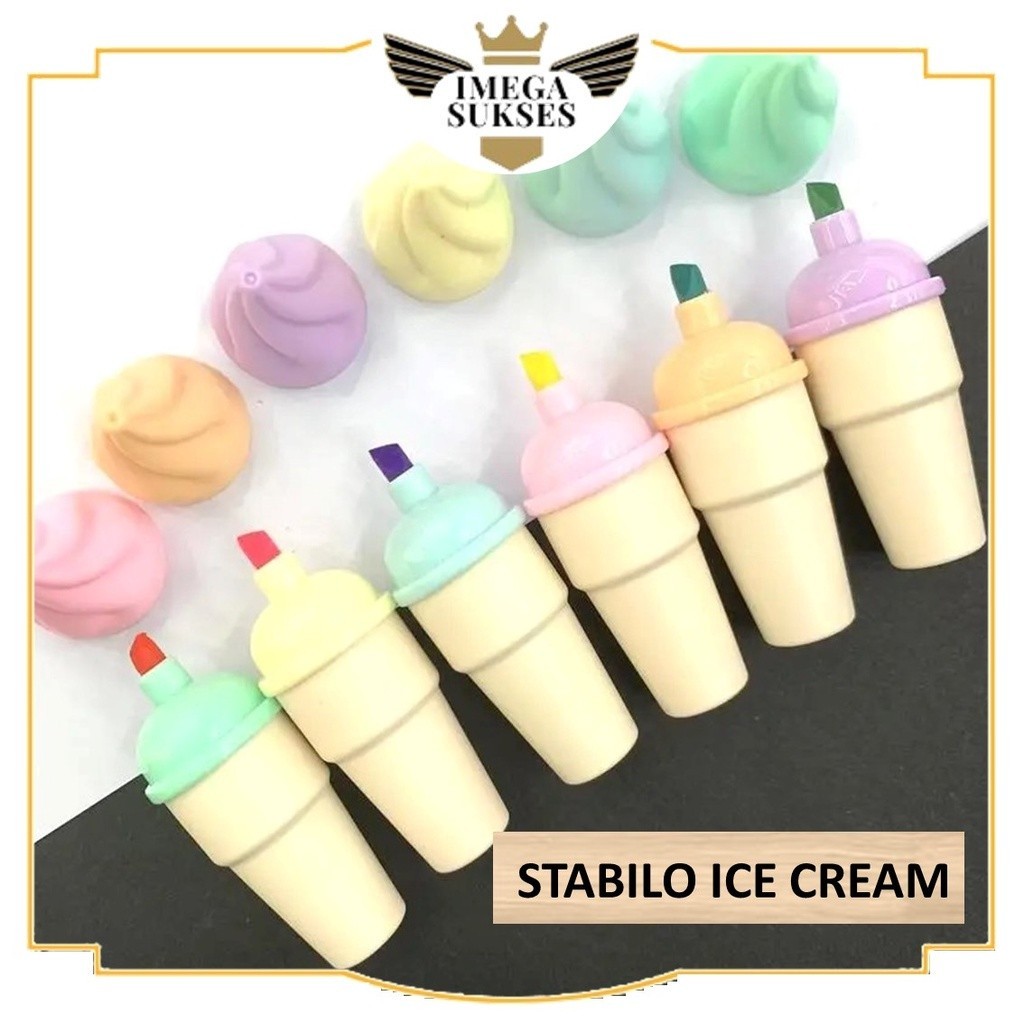

PHG - HighLighter Es Krim Cone 1 PHG - Set 6 Pcs Free Pouch Highliter Es Krim Cone Stationery Lucu Unik Penanda Buku Warna Warni Kado Viral Termurah
