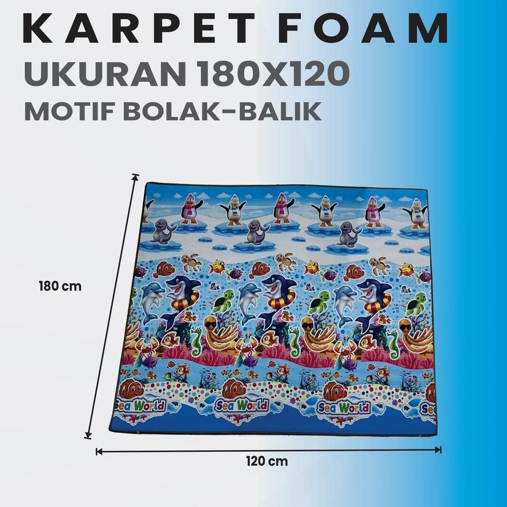 Promo Akhir Tahun Karpet Foam Jumbo Bolak Balik 180X200Cm Tebal 6Mm / Tikar Karpet Motif Karakter / 