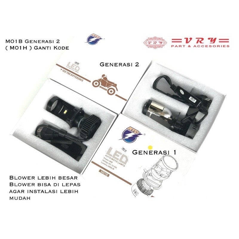 Lampu Led Rtd M01B Proyektor H4 Gen2 Atau M01H