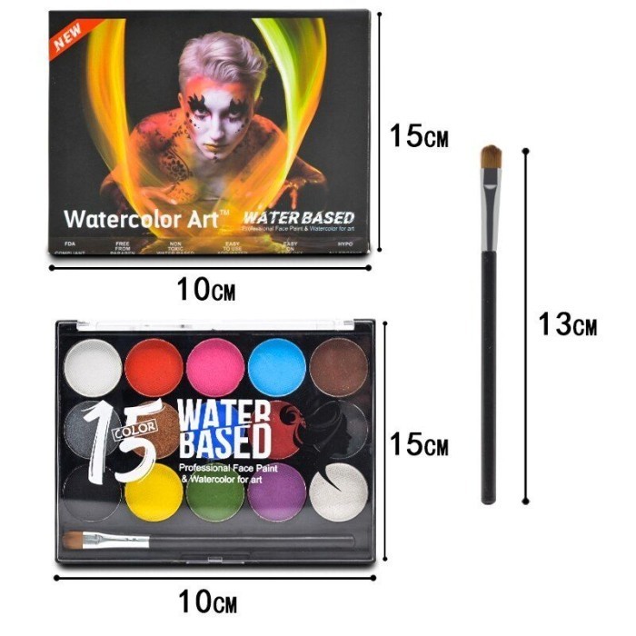 

Terjangkau VTEC FACE AND BODY ART PAINTING V-TEC 15 WARNA FAC-402