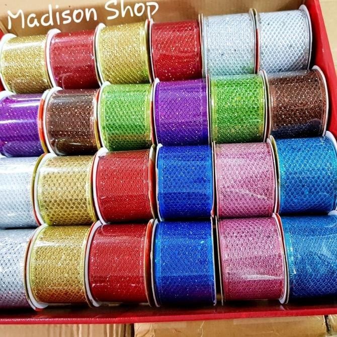 

DFG - PITA NATAL KAWAT GLITER DEKORASI CHRISTMAS RIBBON MURAH GROSIR TERLARIS