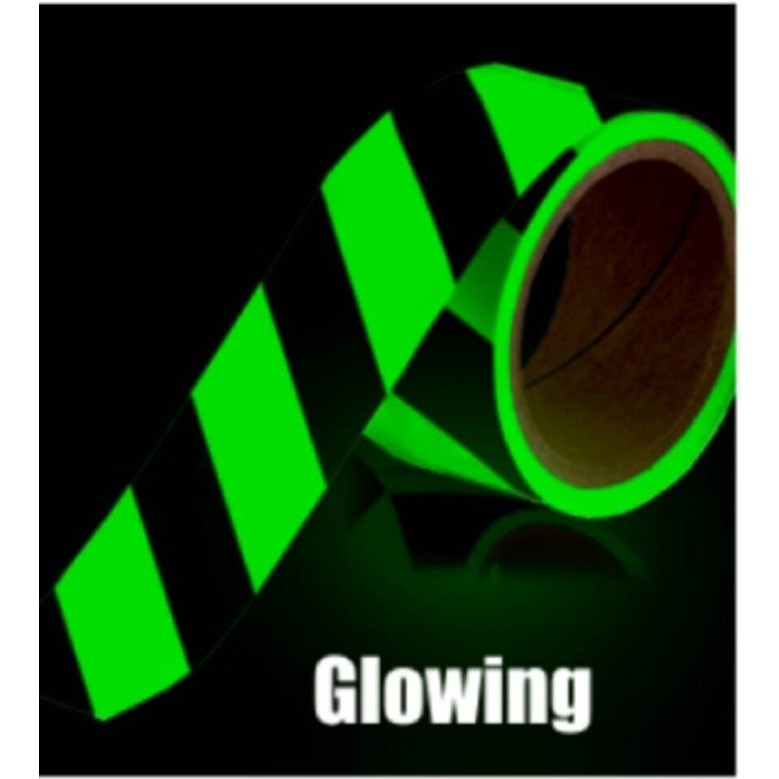 

[Baru] Glow In The Dark Diagonal Tape Merah 5Cmx10Meter Fosfor Lakban Selotip Limited