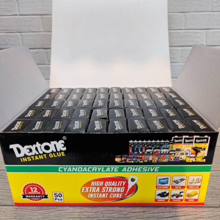 

[Baru] Lem Dextone Instant Glue 1 Dus 50 Pcs Lem Korea / Adhesive Terbatas