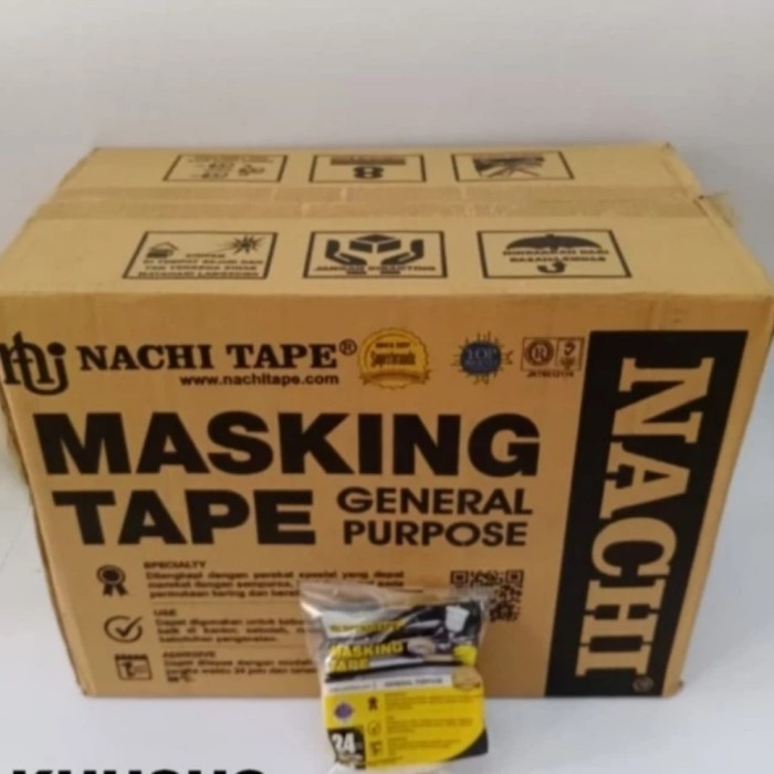 

[Baru] 1Dus Isi48Roll Lakban Kertas Marking Tape Merk Nachi Ukuran 48Mx20Yard Berkualitas